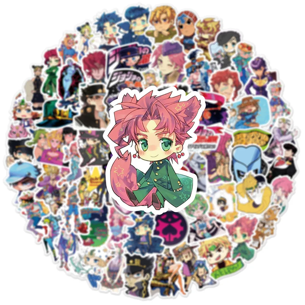 100pcs Anime JoJos Bizarre Adventure Cartoon Stickers for DIY Guitar Suitcase Skateboard Laptop Phone Decals Sticker Kids Toys