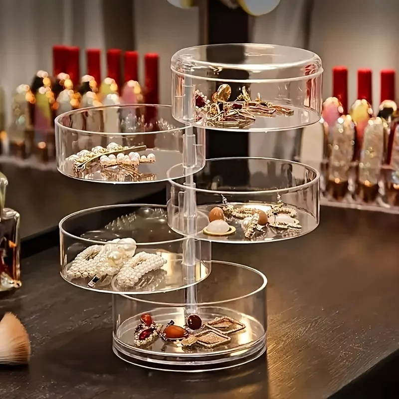 투명 보관 상자 방진 및 방수 대용량 회전식 보석 머리핀 보석 화장품 보관 상자