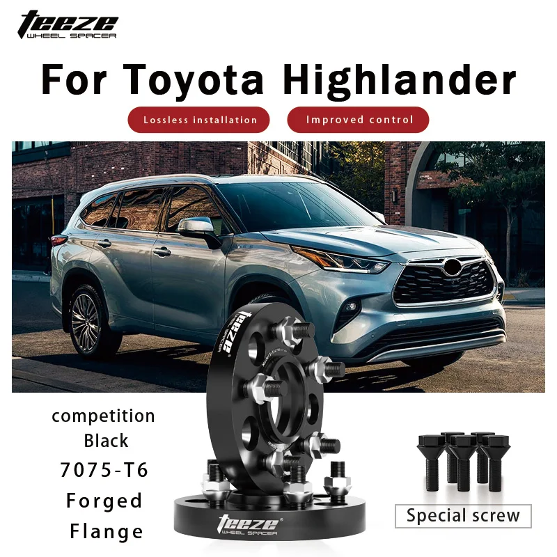 

Teeze 2/4 шт. 5x114,3 CB 60,1 мм M12x1,5 ступица центральная черная кованая проставка для колеса для Toyota Highlander фланцевая пластина 15/20/25/30/35 мм