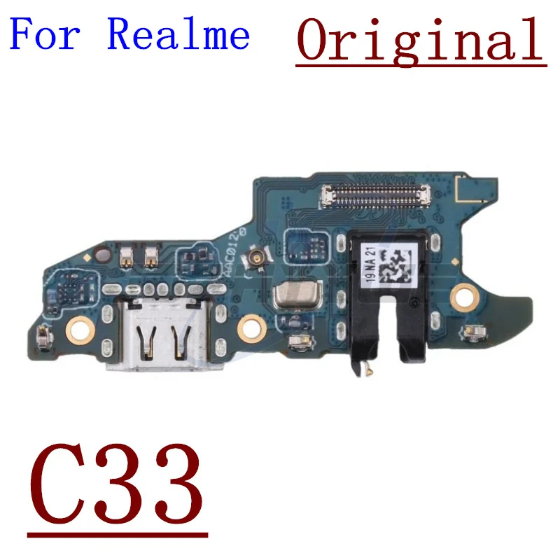 Original USB Charging Port Dock Plug Connector Charger Board Module With Microphone For OPPO Realme C25 C25Y C30 C31 C33 C35