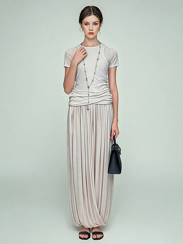 

Ele Slimming One-Piece oulder-Hole T-irt Comfortable round Ne Cotton ort Sve Women's Summer Faion Top