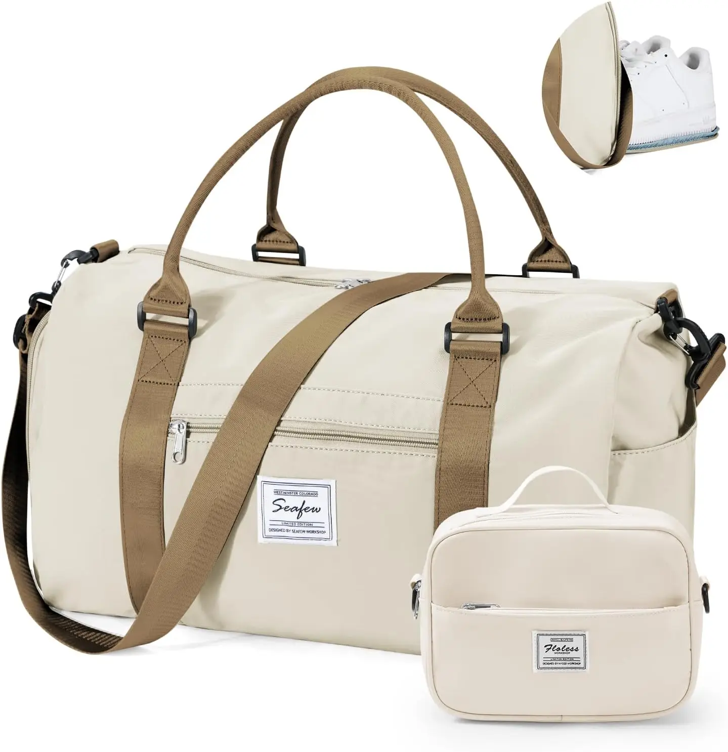Women's Waterproof Gym Bag with Shoe Compartment