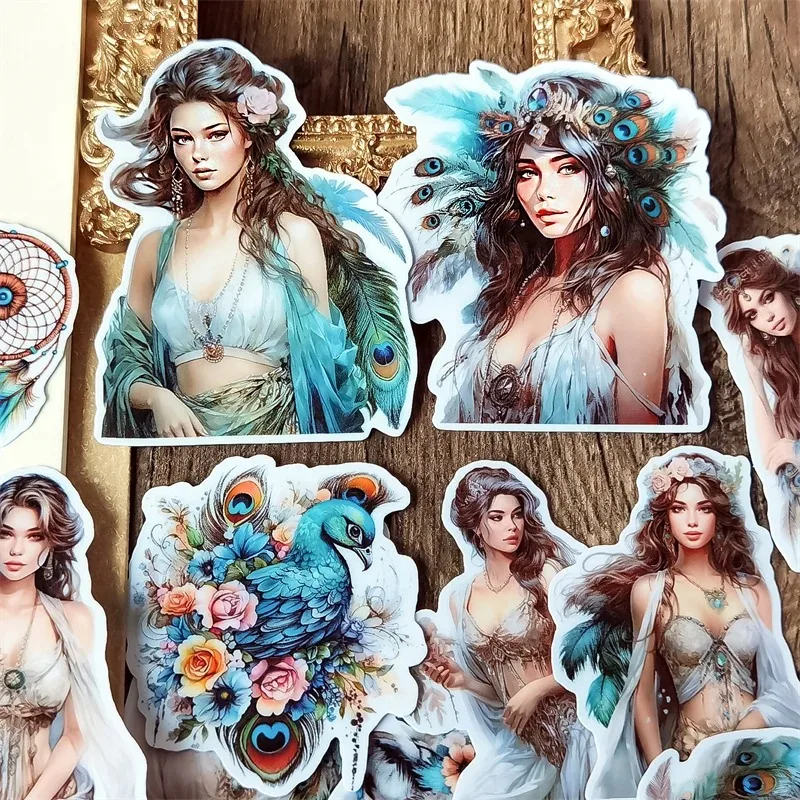 Cute Self-made Watercolor Exotic Tribe Princess Girl Scrapbooking Stickers /Decorative Sticker /DIY Craft Photo Albums Kawaii