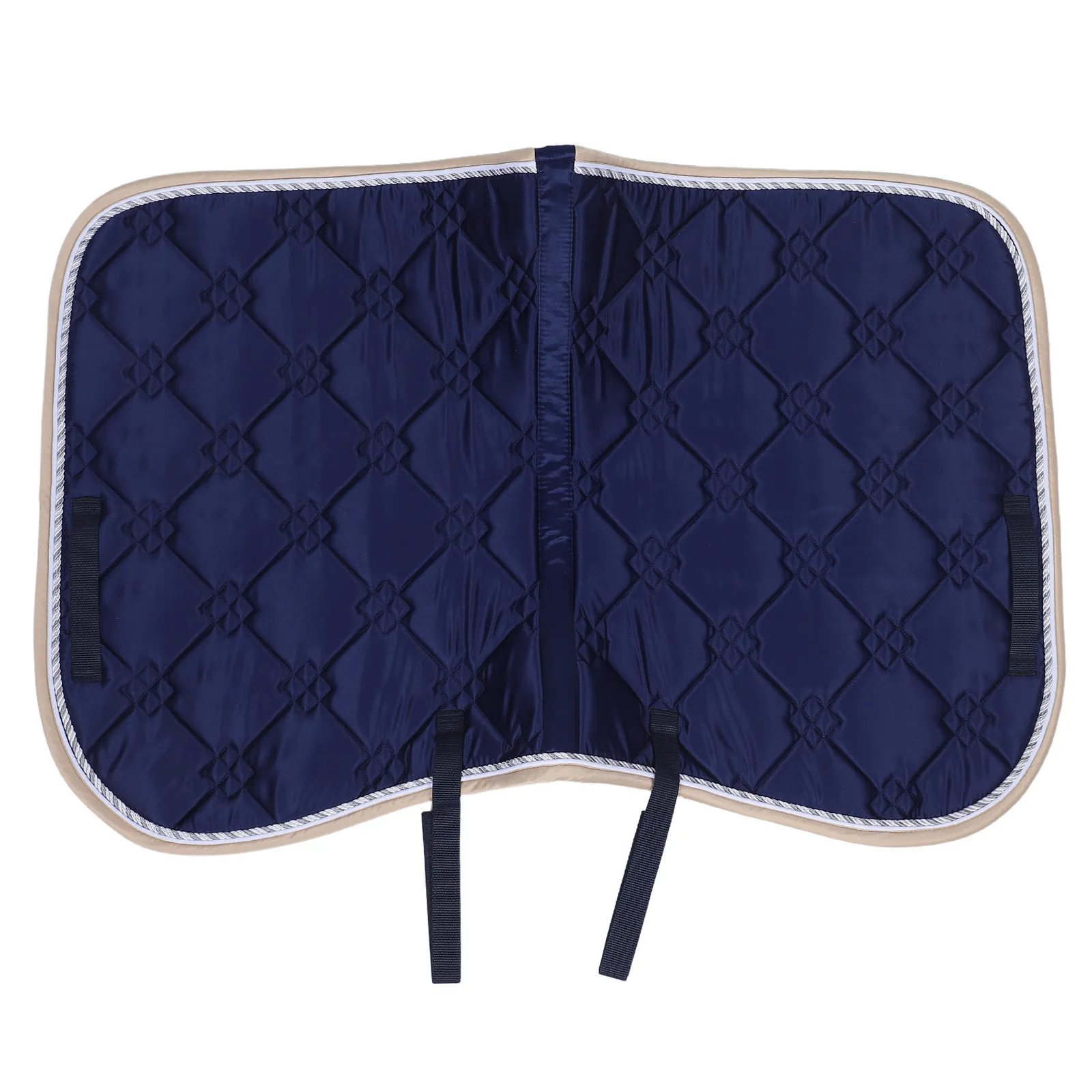 Navy English Saddle Pad Shock Absorbing Breathable Moisture Wicking Non Slip Equestrian Riding Saddle Mat Riding Pad