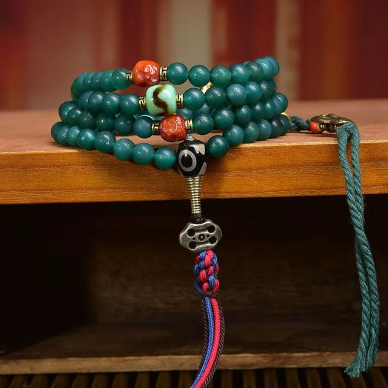 

Natural Aged Agate Tian Zhu Buddha Bead Necklace Vintage Cultural Artifact Multi-Strand Bracelet Tiger Tooth Tian Zhu South Red