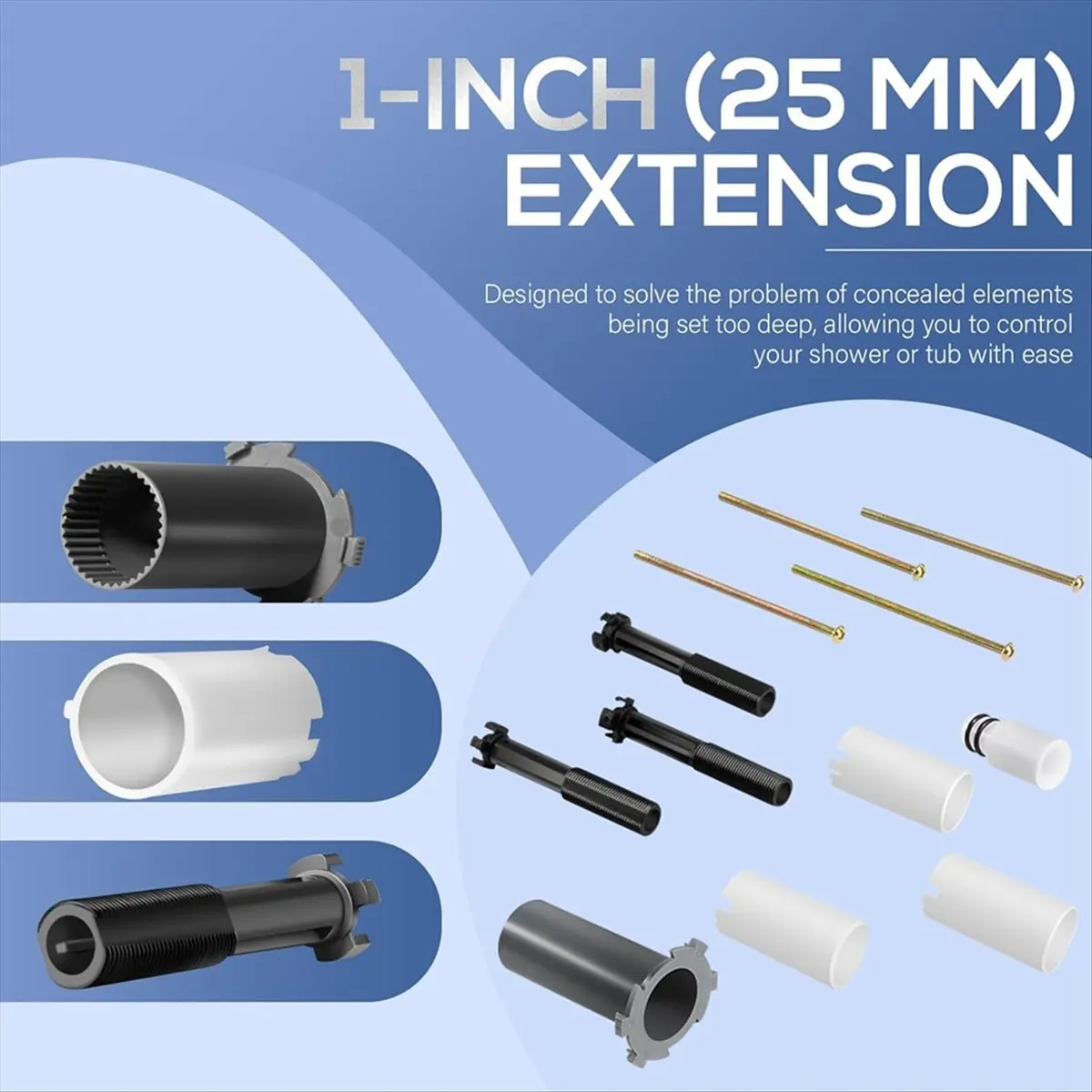 DT1210 TRENDY~14048000 Universal Extension Set 1inch (25mm) Fit for SmartControl Trims to Operate 3 Water Outlets