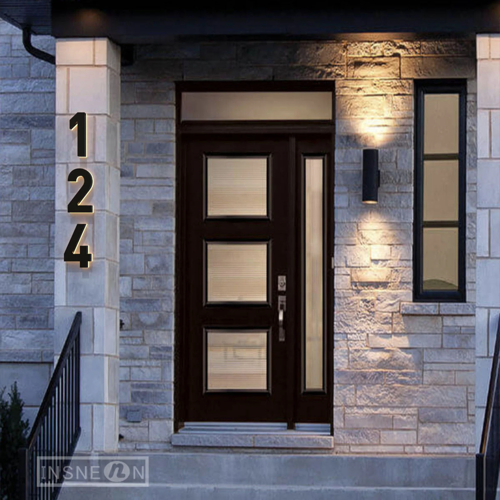 House Number Custom Color Light Metal 3D Number Plate Outdoor Home Decor LED Backlit Address Plate