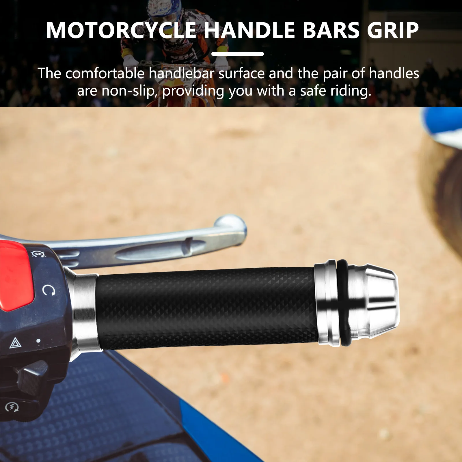 

22Mm Motorcycle Anti-Slip Handlebar Grips Comfortable Durable Replacement Bar End For Motorbike Throttle Accessories