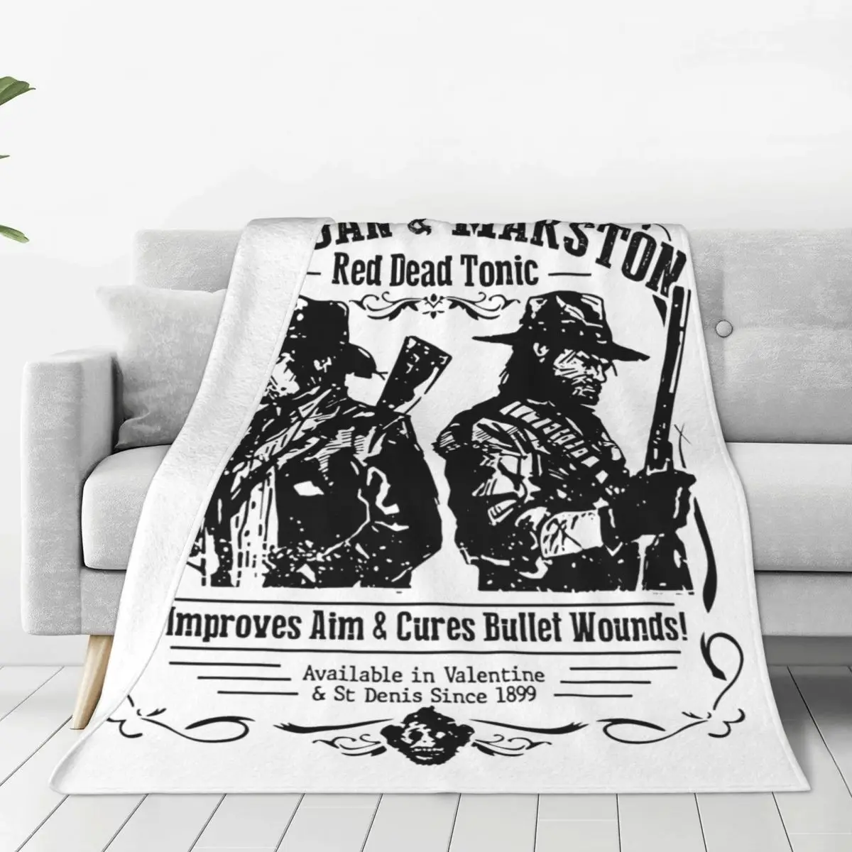 Vintage Arthur Morgan John Marston Blanket Flannel Sofa Red Dead Game Throw Blankets Cozy Lightweight for Couch Rug Piece