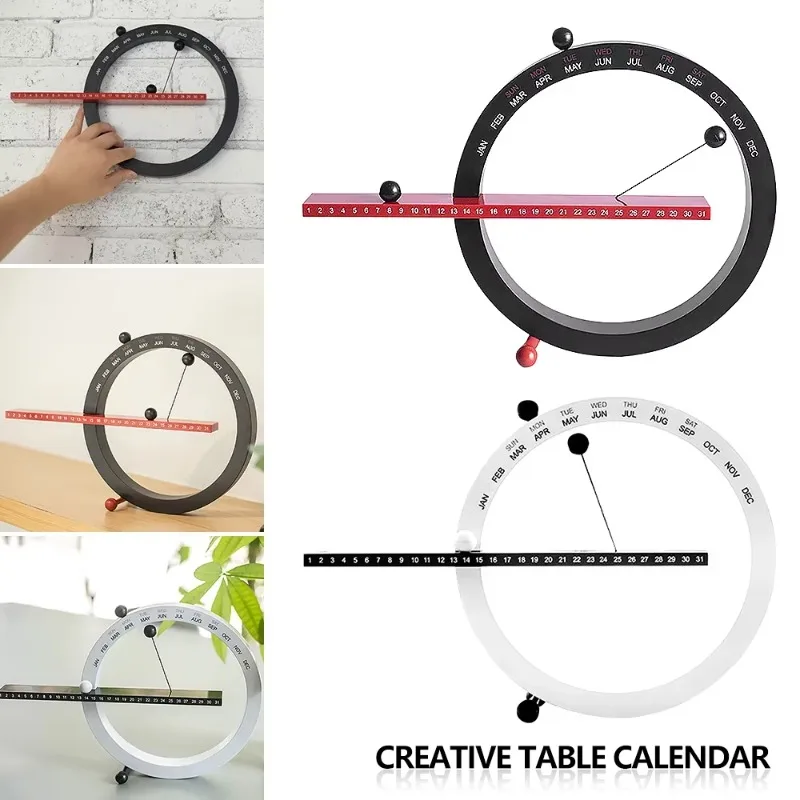 Creative Magnetic Ball Clock Perpetual Calendar Wall Calendar Home Decoration European Living Room Bedroom Decoration