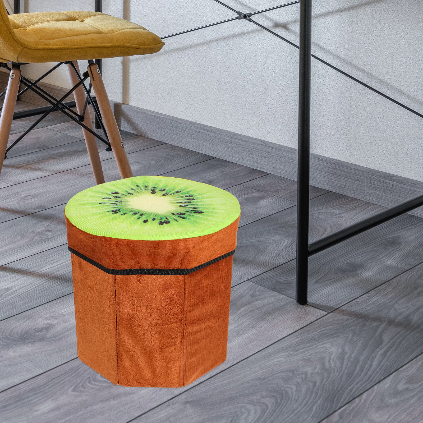 Multifunction Fruit Velvet Box Decorative Storage Boxes Stool With Small Orange