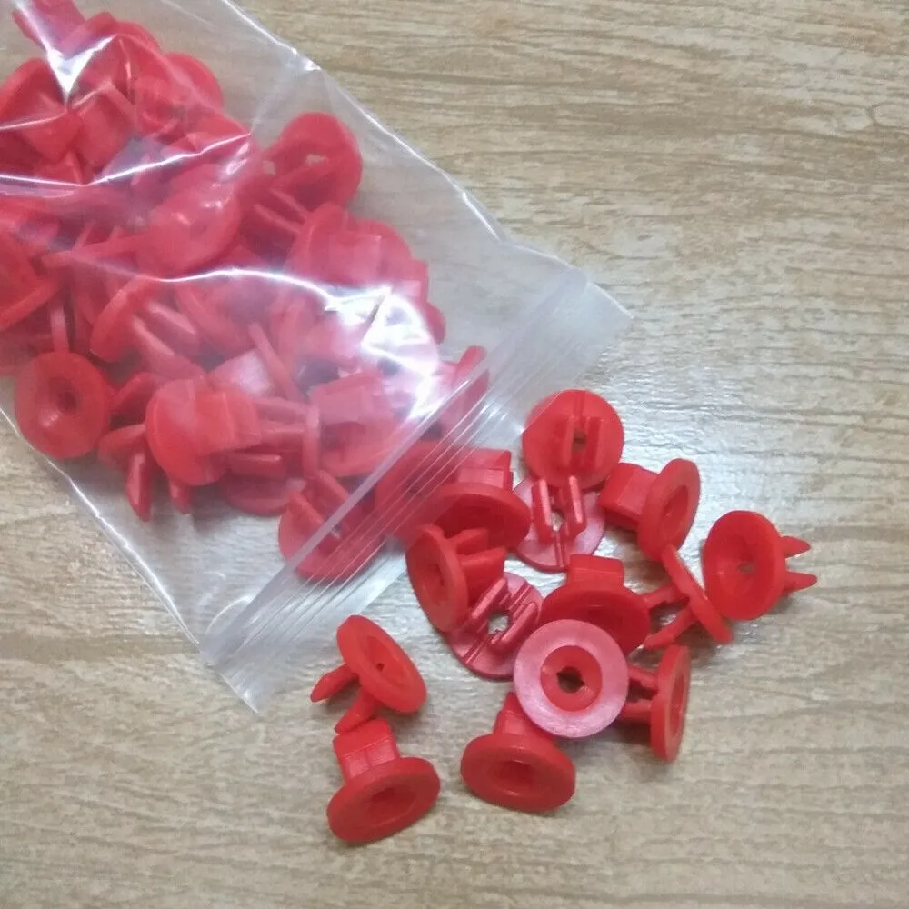 30pcs Plastic Screw Grommets Nylon Nut For FORD Under-Body Shield Nut Set Red W702438-S300 Interior Accessories Part Tool