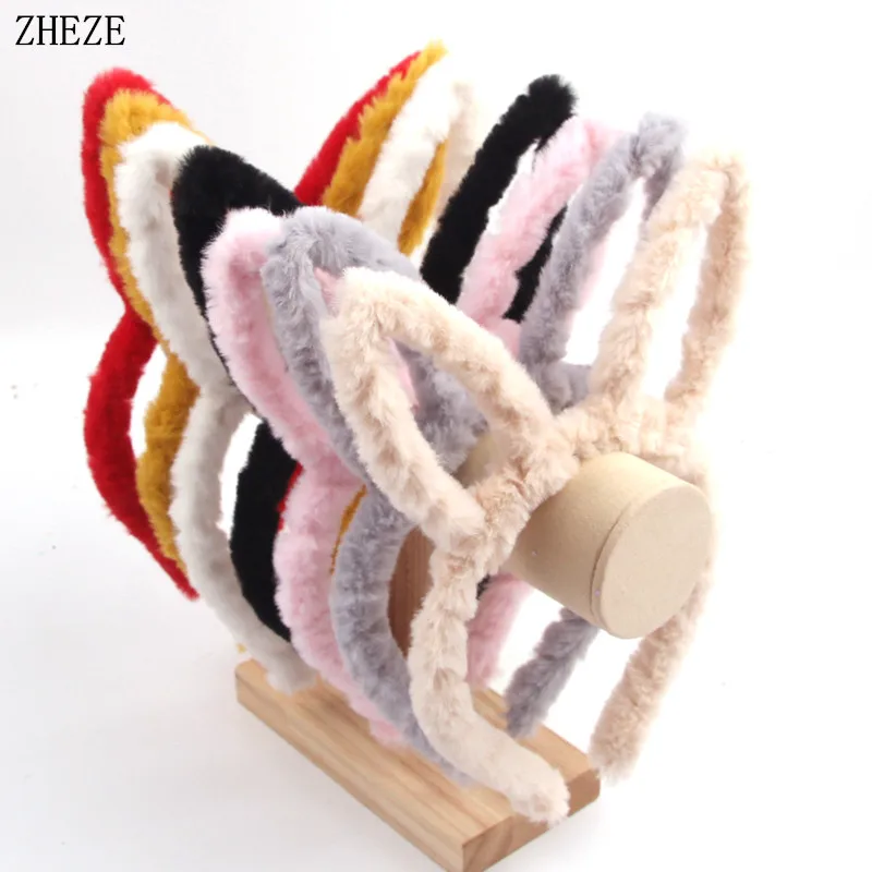 1pc Cute Plush Hair Hoop for Washing Face Skincare Kawaii  Bunny Ear Shaped Headband for Women Girls Wear Daily Hair Accessories
