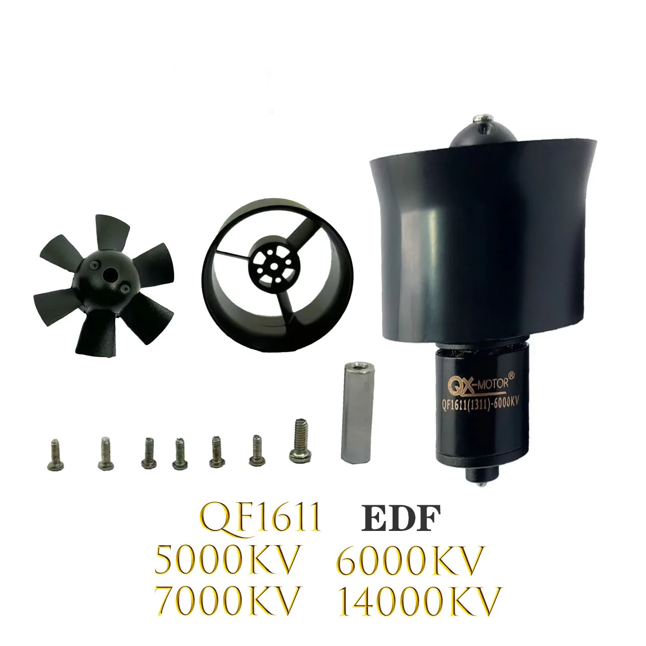 QX-Motor 30mm EDF 6 łopatek wentylator kanałowy z QF1611(1311) 7000KV 5000KV 14000KV bezszczotkowy silnik dla majsterkowiczów RC samoloty części