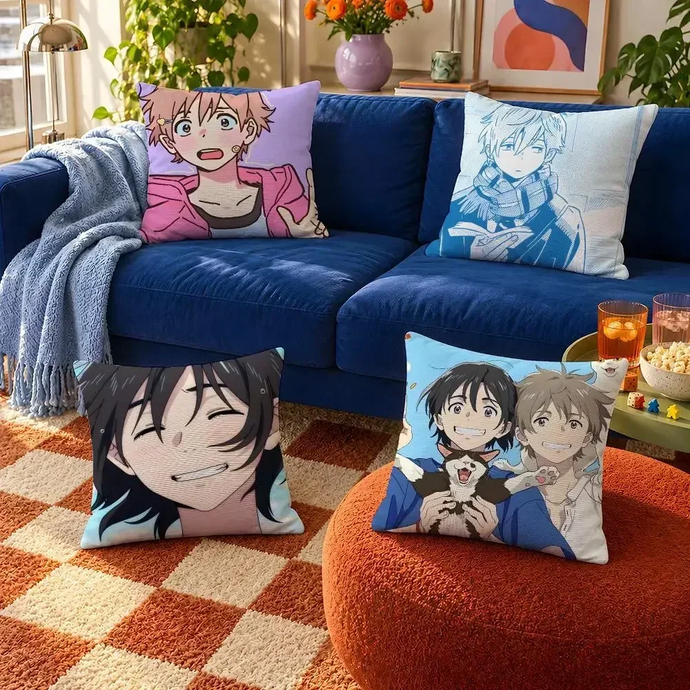 Anime The Stranger by the Shore Shun Mio Cushion Cover Throw Pillow Soft Short Plush Cozy Colorfast For Sofa Bedroom Home Decor