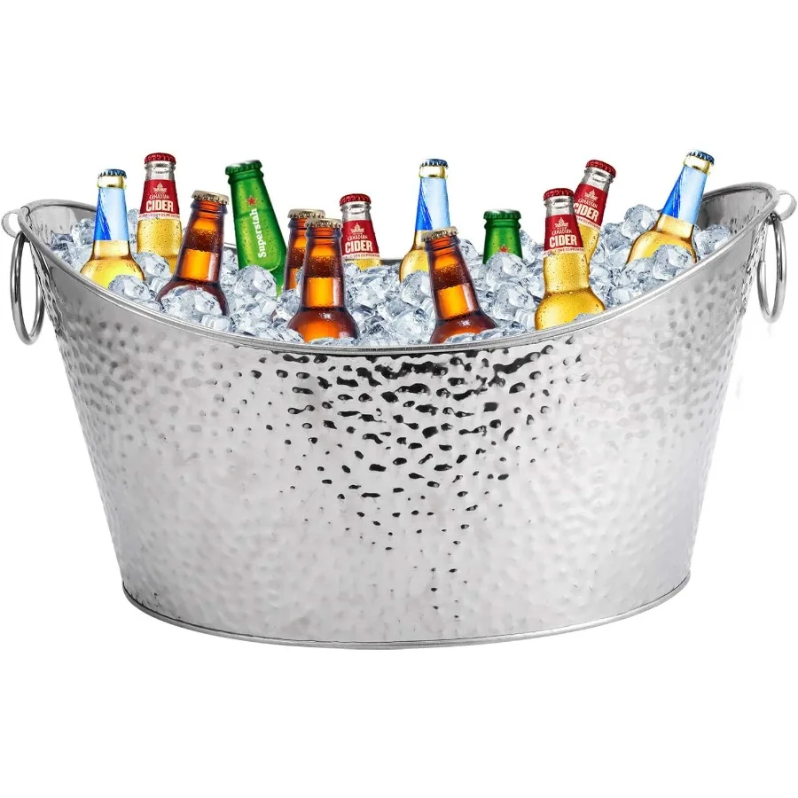 

Stainless Steel Beverage Tubs Large Ice Bucket Drink Buckets for Parties Weddings 12L