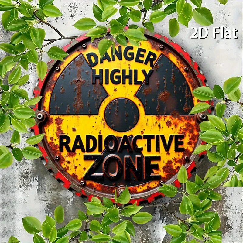 Retro Warning Wall Decor Round Aluminum Sign 2D Flat Printing 