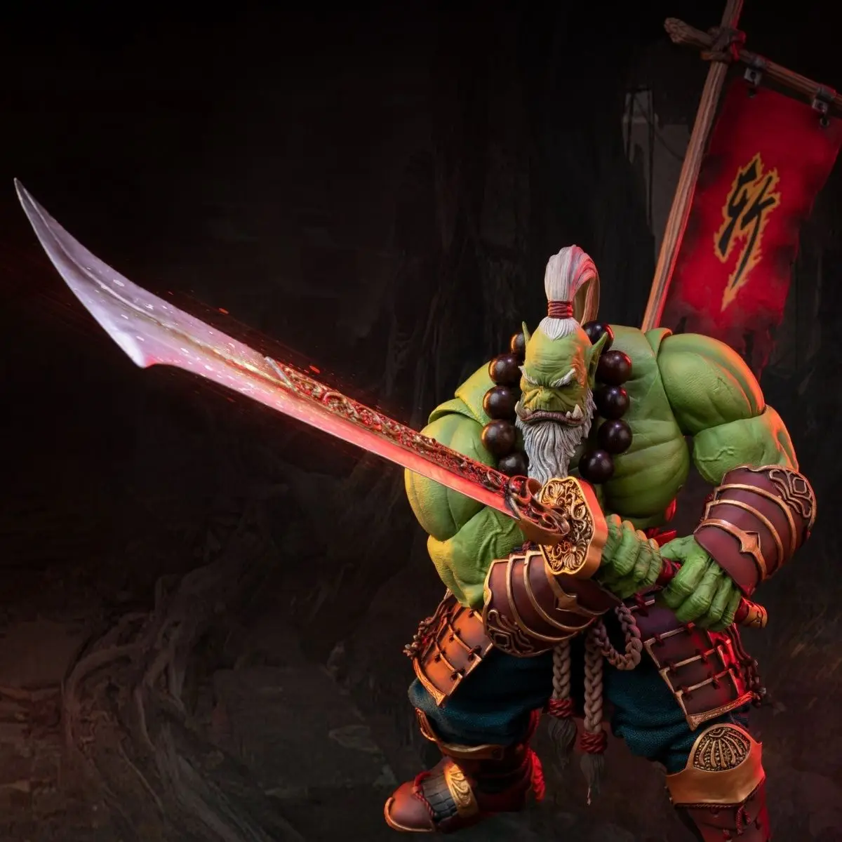 In Stock Mythic Silver Studio Scale World of Warcraft Savage Bone Orc 3 Samurai Sword Saint Poseable Action Figure