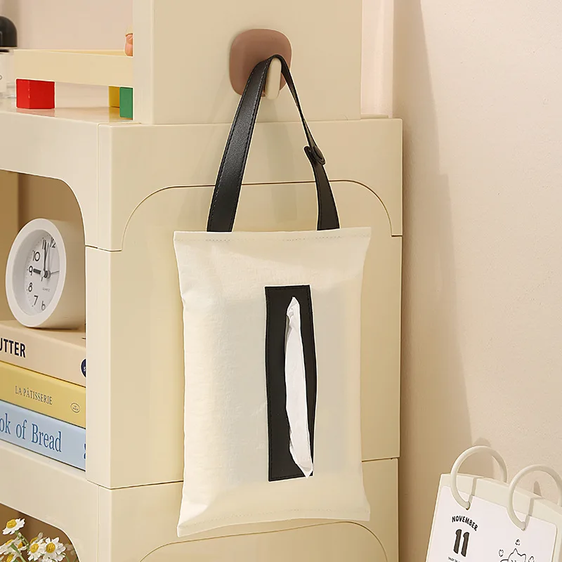 Tissue Box Wall-mounted Living Room Pumping Carton Face Towel Storage Box Hanging Car Tissue Bag Wipes Box