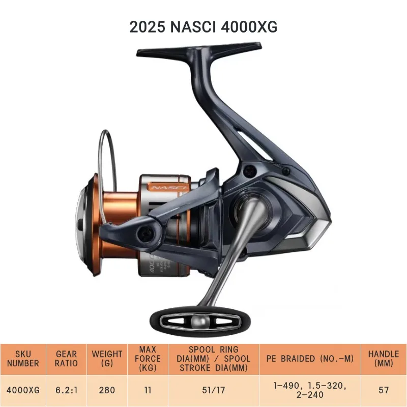 2025 Shimano NASCI FD 500 C2000 2500 2500HG 2500SHG C3000 C3000HG
