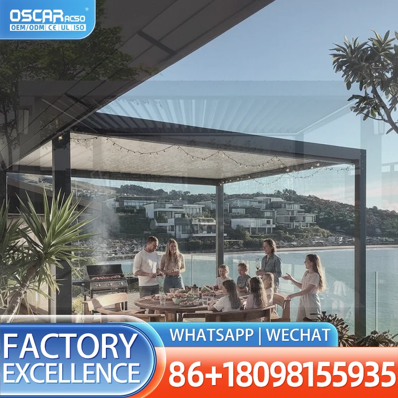 Garden Aluminum Pergola Roof Kits Patio Cover Louvered Roof Canopy Designs for Backyards Decks Balconies pergola