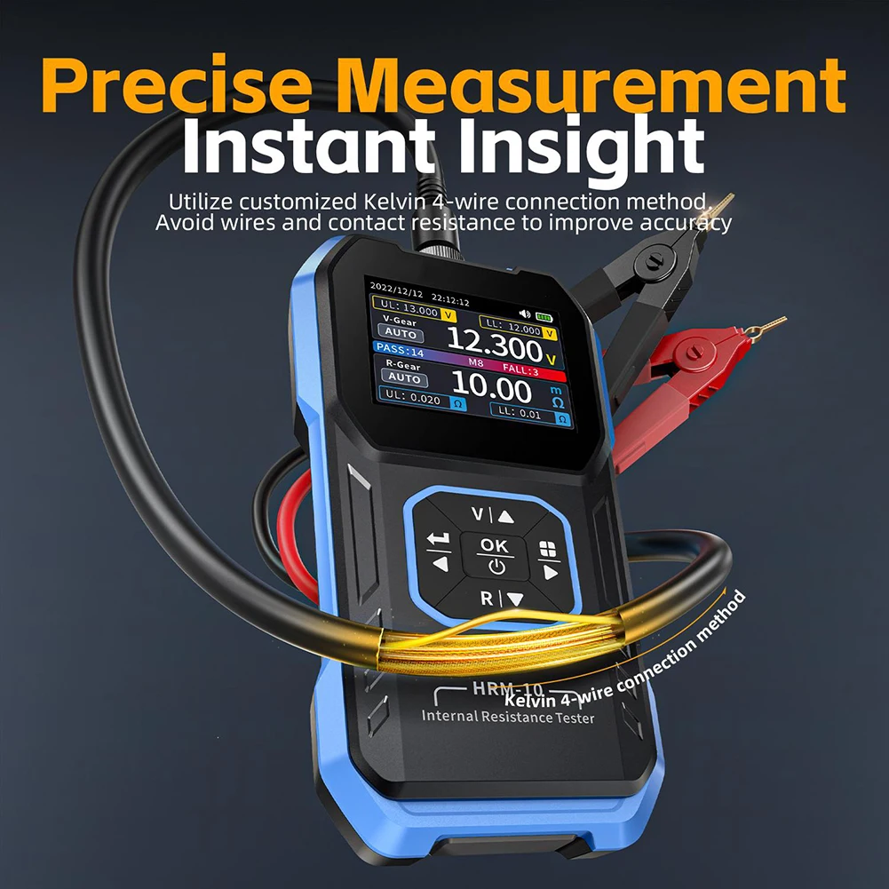 FNIRSI-HRM-10 Battery Voltage Internal Resistance Tester 18650- High-precision AC Acid Lithium Lead-Car Battery Capacitor Tester