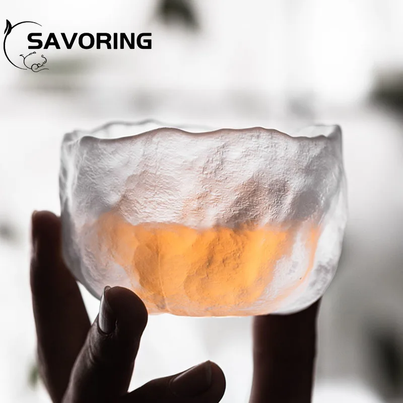 110ml Japanese-style Glass Cup Handmade Single Cup Tecups Kung Fu Tea Master Cup Set Female Personal Crystal Glass Coffee Cup