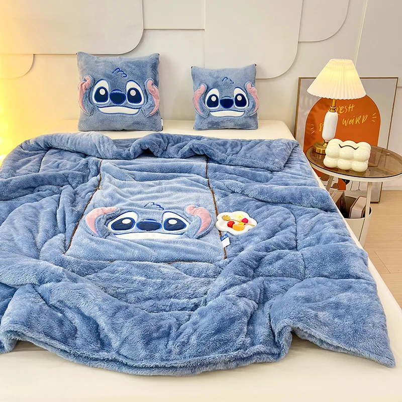 Miniso-Manta de almohada de punto Kawaii para niños, almohada de peluche de Anime, manta de siesta engrosada, regalo de vida, juguete para niñas, 2 en 1