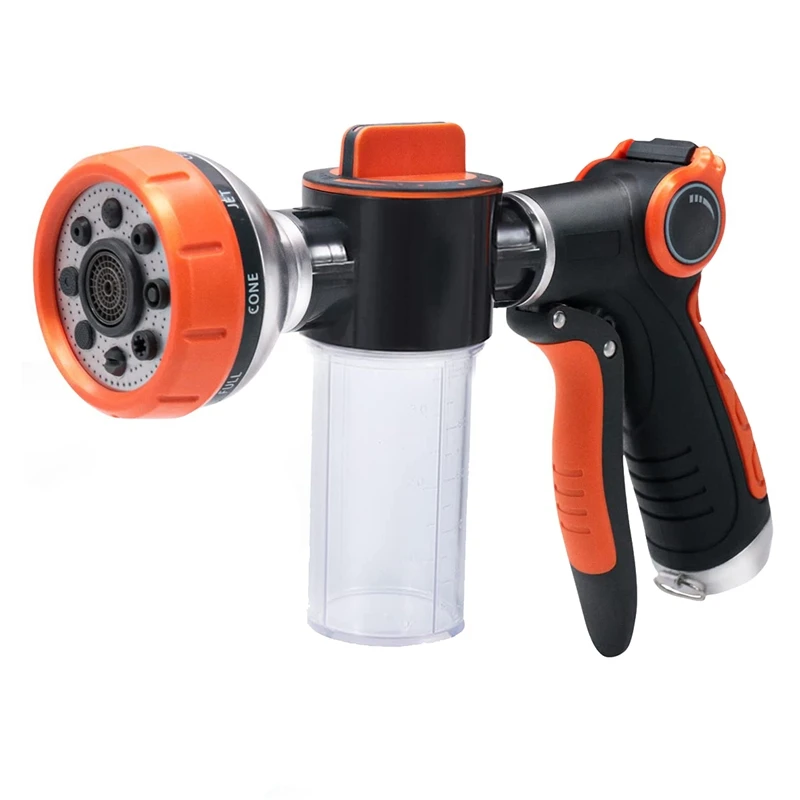 

Garden Hose Nozzle,8 Patterns Hose Sprayer High Pressure, Dog Wash, With Soap Dispenser