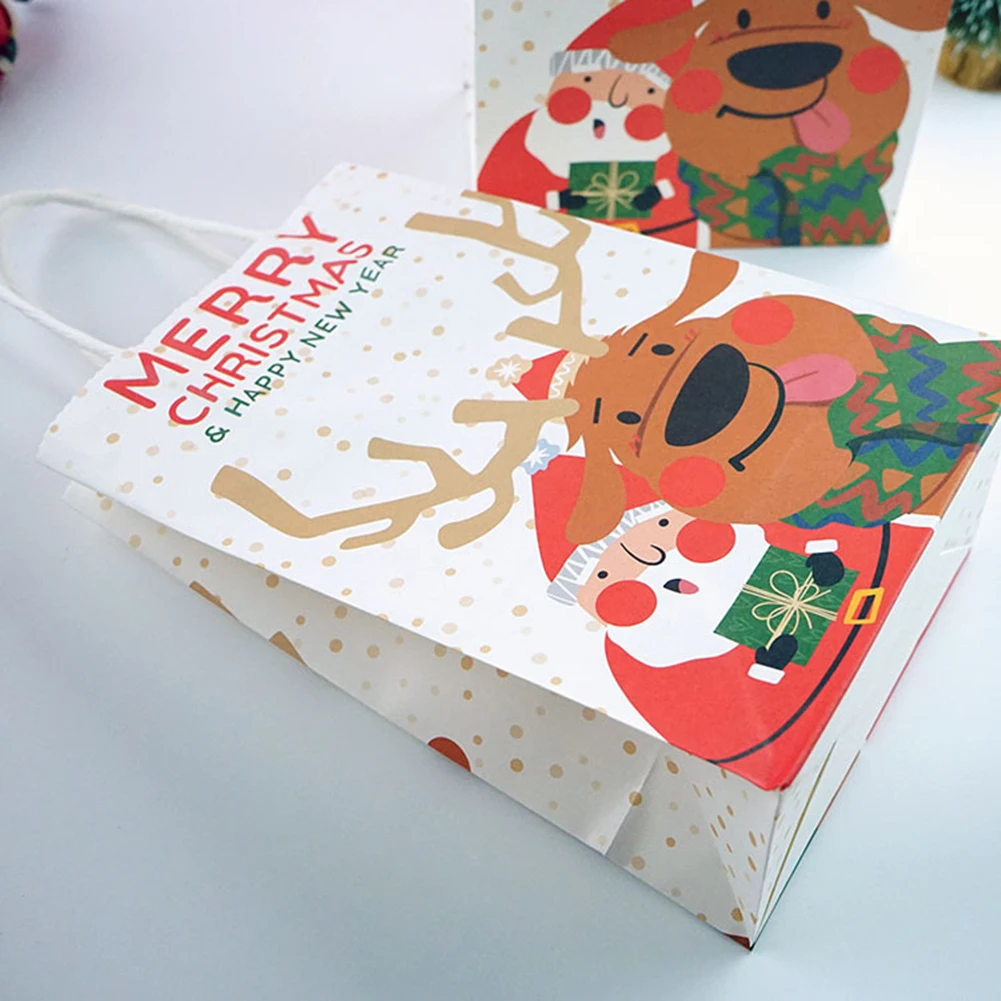 Paper Bag Christmas Tree Star Pattern Gift Paper Bag Candy Bag