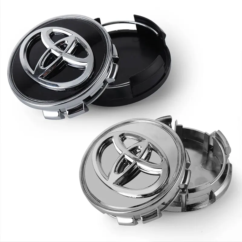56/62 مللي متر سيارة عجلة مركز محور قبعات حافة قبعات يغطي شعار لتويوتا RAV4 كورولا كامري الحدود سوبرا C-HR هايلكس تاكوما برادو