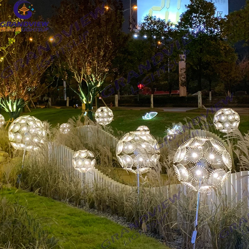 2022 Festival Decoration Landscape led Artificial Dandelion Flower Motif Lights