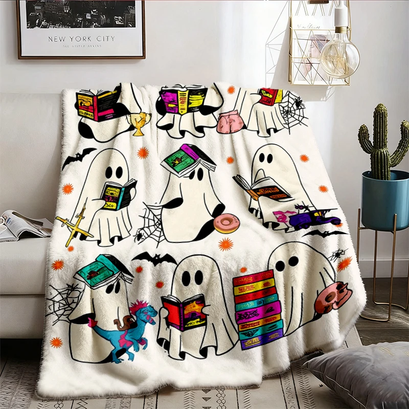Dungeon Crawler Carl Ghost Book Flannel Blanket, Halloween Dungeon Crawler Flannel Throw, Ghost Book Cozy Blanket