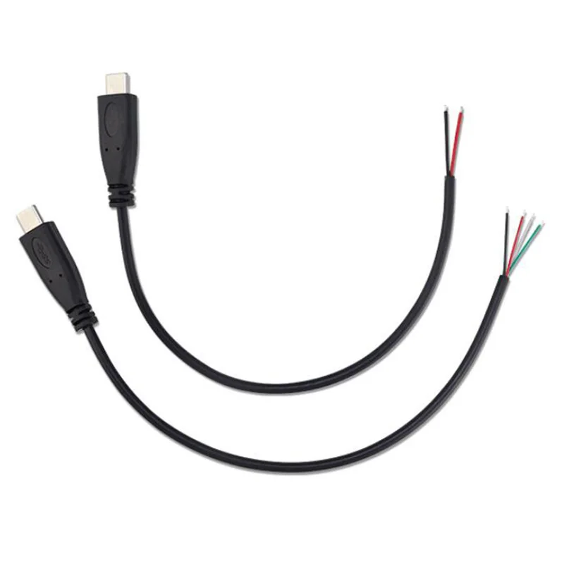 1pcs/5pcs 25cm USB 2.0 Type-C Power Supply Extension Wire Cable Charger Connector Male Female Plug 2-pin 4-pin Data line A5