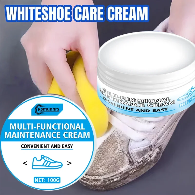 Fasilawei Premium White Shoe Care Cream 100g - Suitable for white sneakers - Gentle formula for stain removal and shoe care. view 3