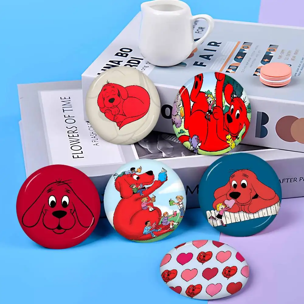Cartoon Clifford the Big Red Dog 32/44/58MM Customizable Button Pins Cute Funny Creative Badge Jewelry Decor Gifts for Friends