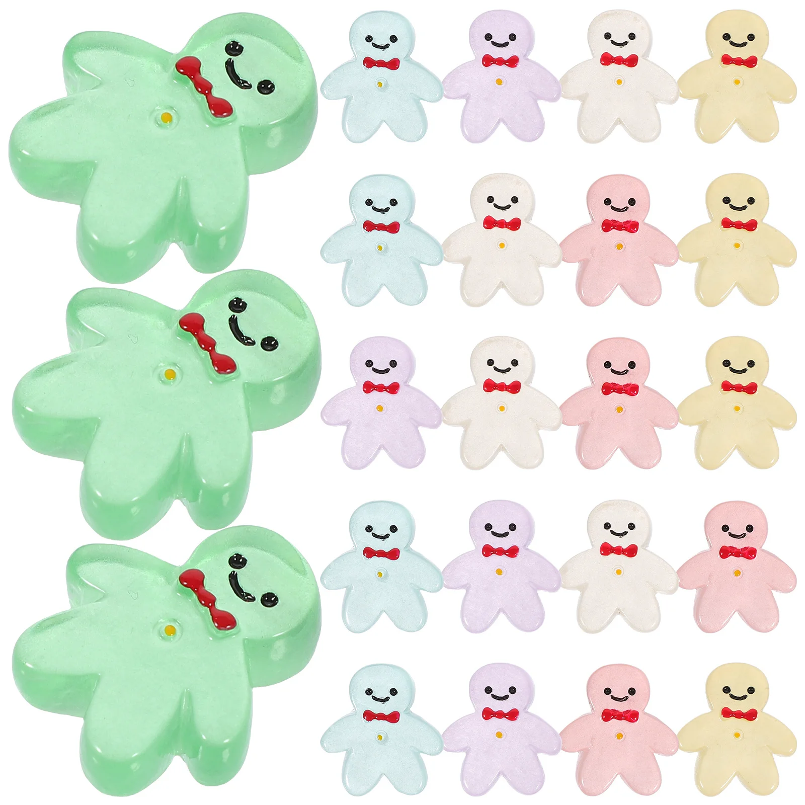

30Pcs Miniature Gingerbread Man Ornaments Resin Material Durable Long Period Use Micro Decor Gingerbread Man Statue