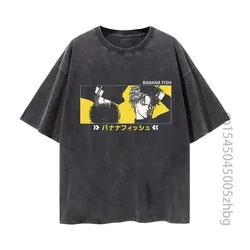 Banana Fish Unisex  , Eiji Okumura, Ash Lynx Anime Woman Shirt Streetwear Harajuku Vintage Distressed Tshirt  T Shirt Men Tops