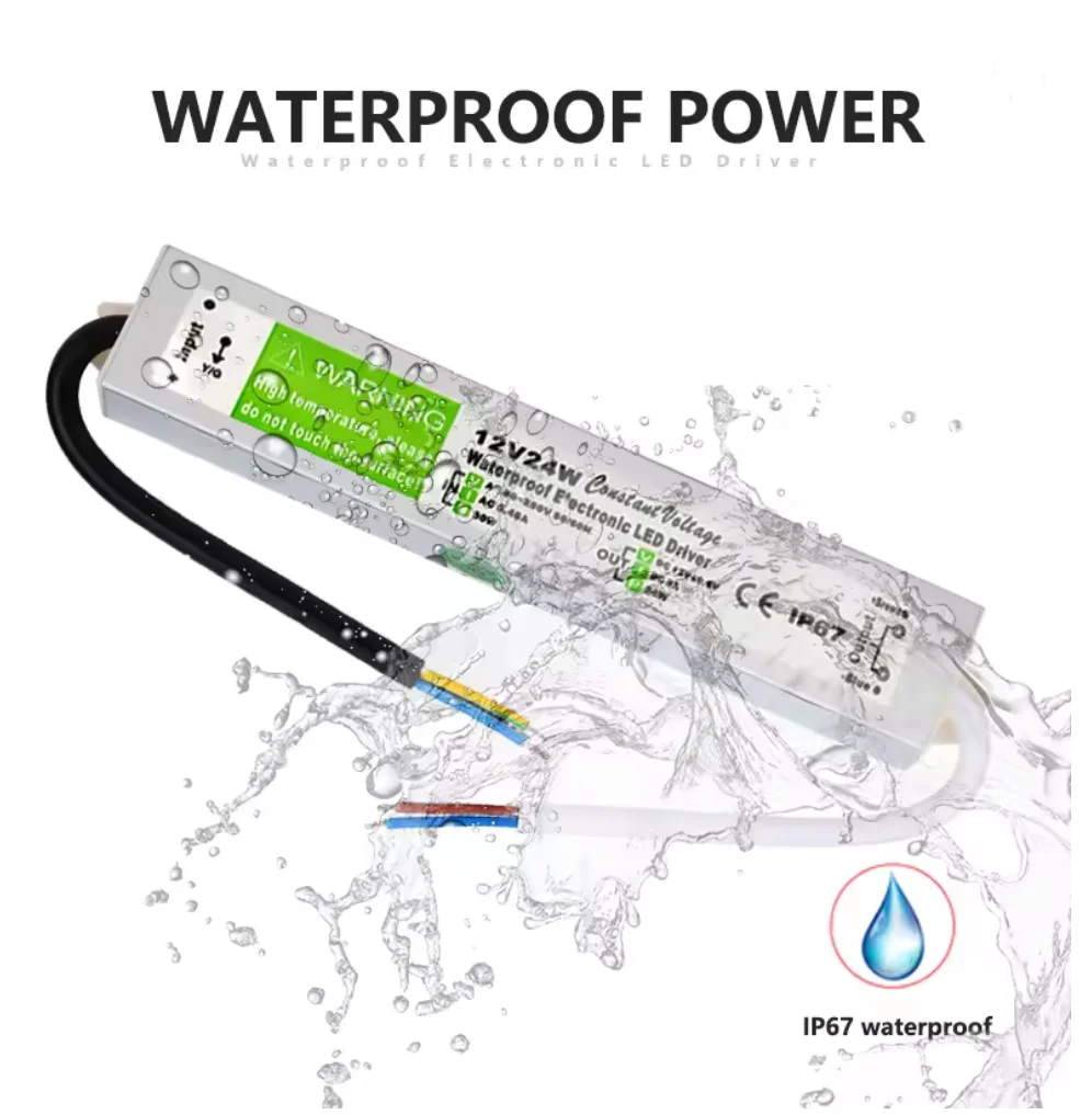 

Трансформатор освещения 90-250 В переменного тока в постоянный ток 12 В 24 Вт 2 А адаптер светодиодного драйвера алюминиевый уличный IP67 водонепроницаемый импульсный источник питания