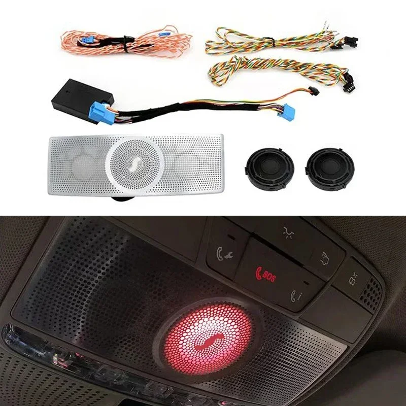 For Mercedes Benz C/E/S/GLC-class W205 W213 W222 X253 64 Colors LED Reading Speaker Sound Ceiling Lamp Neon Ambient Light