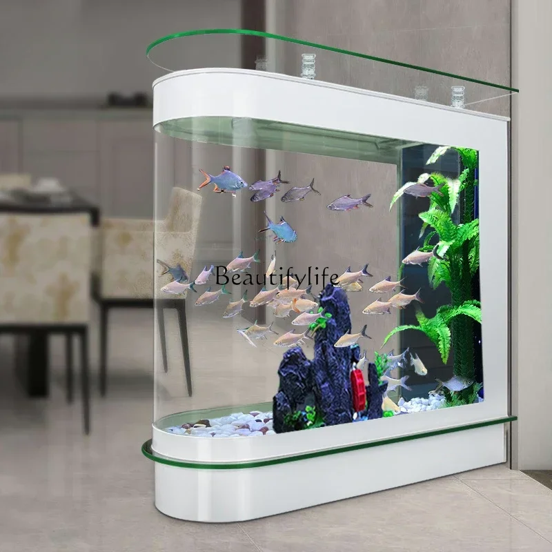 Floor Fish Tank European Style Aquarium Living Room Home Partition Large and Medium Size Fish Tank Landscape