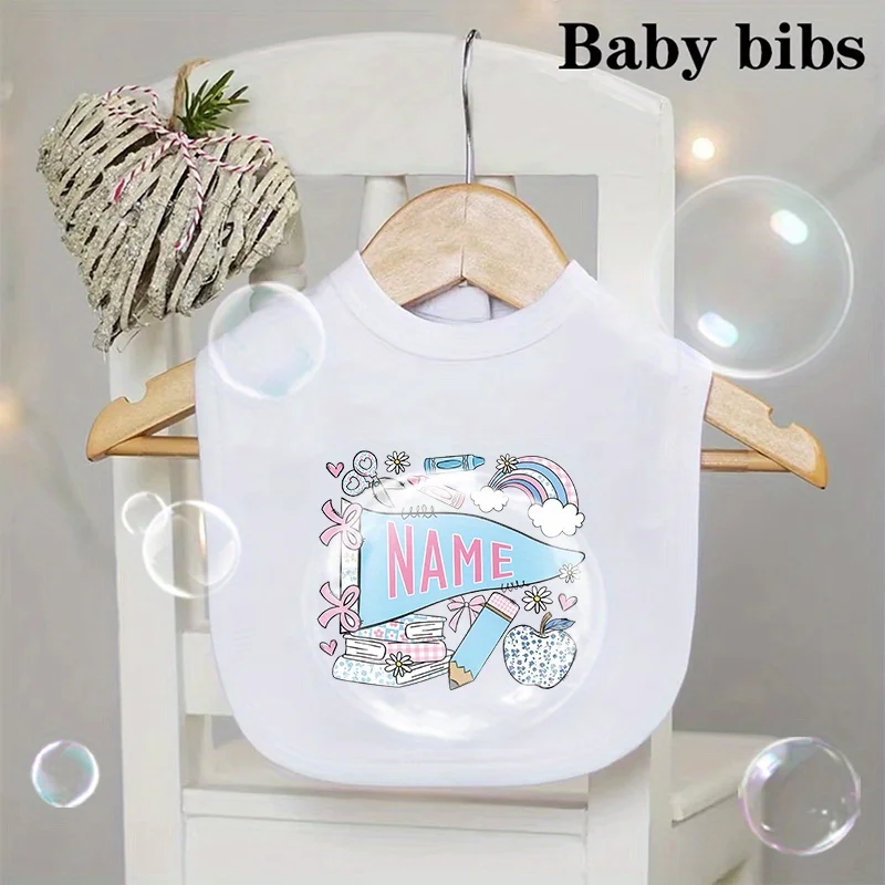 1pc Personalized Name Pennant with a Pattern Suitable for Boys and Girls Newborn Bibs Designed as Saliva Towels for Baptism