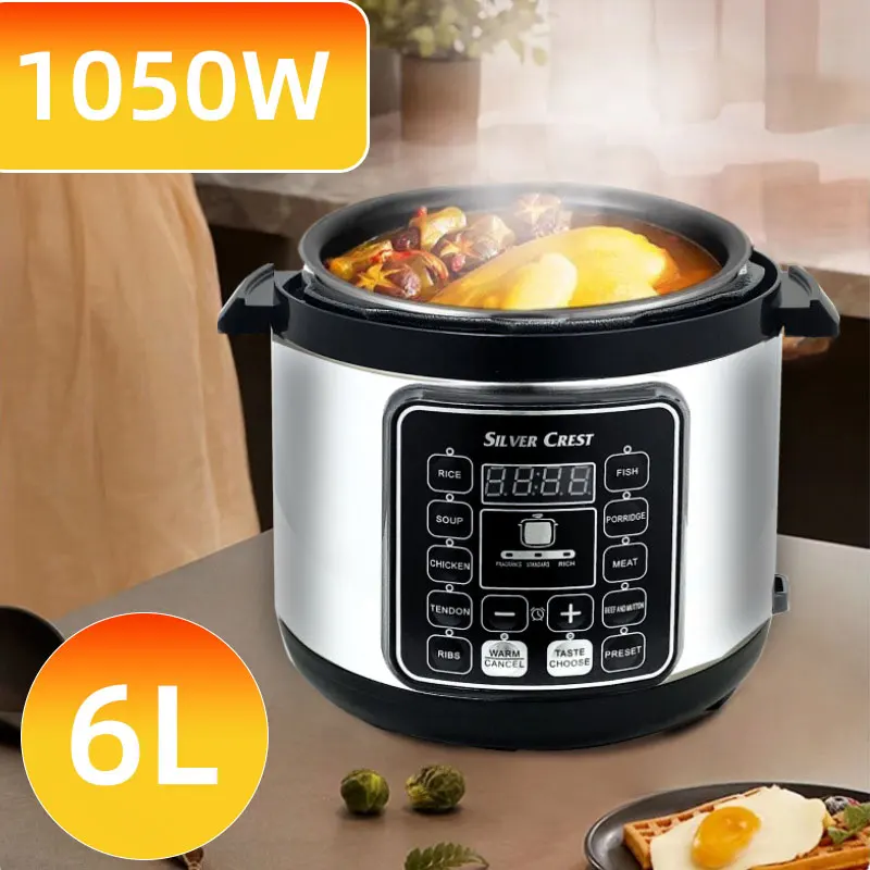 1050W Electric Pressure Cooker, 6L Capacity Instant Pot,Home Multifunctional Rice Cooker 전기압력밥솥