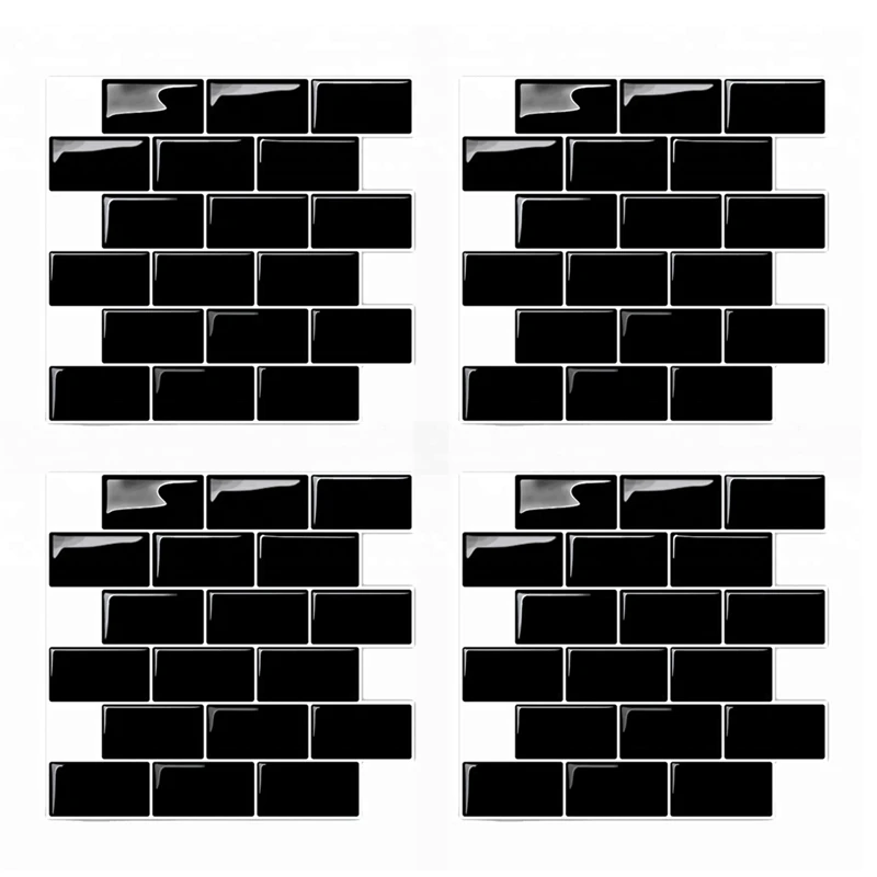 4X 3D Wall Stickers Brick Wallpaper Tile For Kitchen Bathroom Backsplash Aunty-Tile Home Decoration 30X30cm