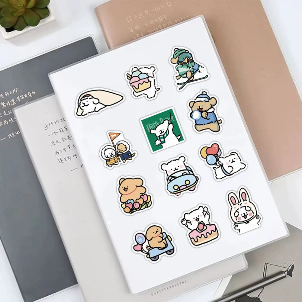 Autocollant Graffiti Ddog ligne mignonne, 50 pièces, décoration DIY, étui de téléphone portable, carnet de notes, Skateboard, tasse d'eau, jouet pour enfants, cadeau