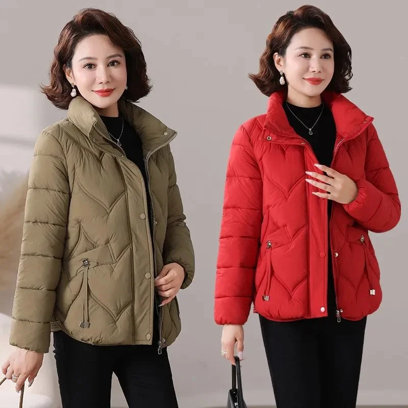 

2025 Autumn Winter Parkas Casual Loose Thicken Jacket Warm Bread Clothing For Women Puffer Jackets Cardigan Coat