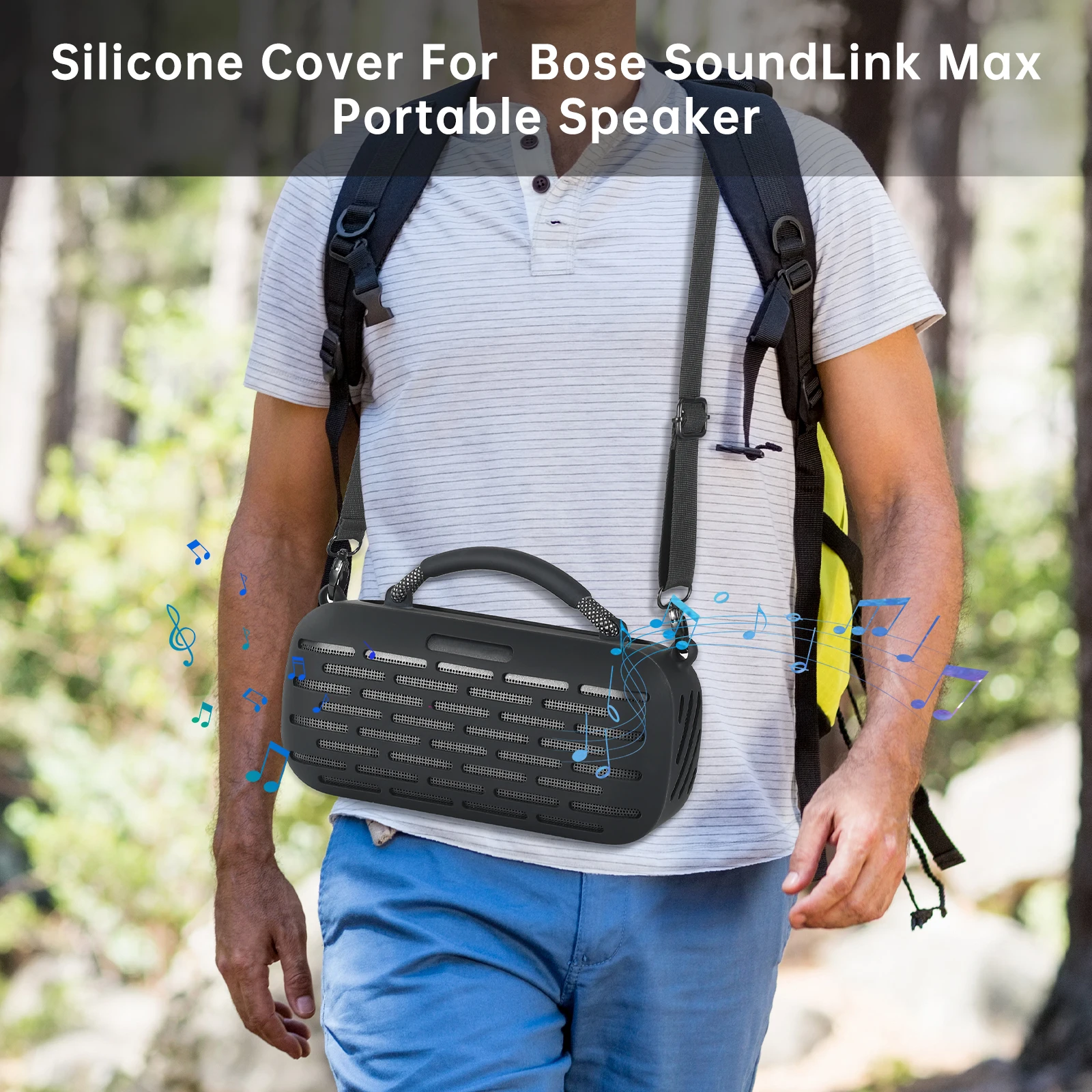 Silicone Cover Case For Bose SoundLink Max BT Portable Speaker Handle Cover Case Anti-Scratch Protect Sleeve Speaker Accessories