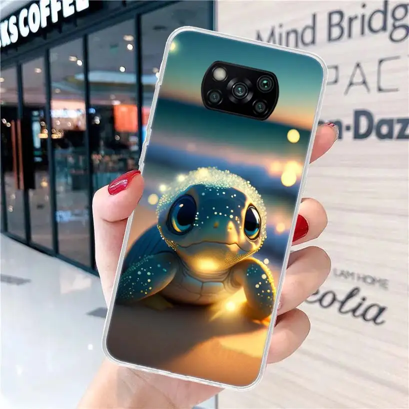 Cartoon Sea Turtle Tortoise Soft Phone Case for Xiaomi Poco X6 X5 X4 Gt X3 Nfc F6 F5 Pro M5s M5 M4 M3 F4 F3 F2 F1 Capa Coque Cov