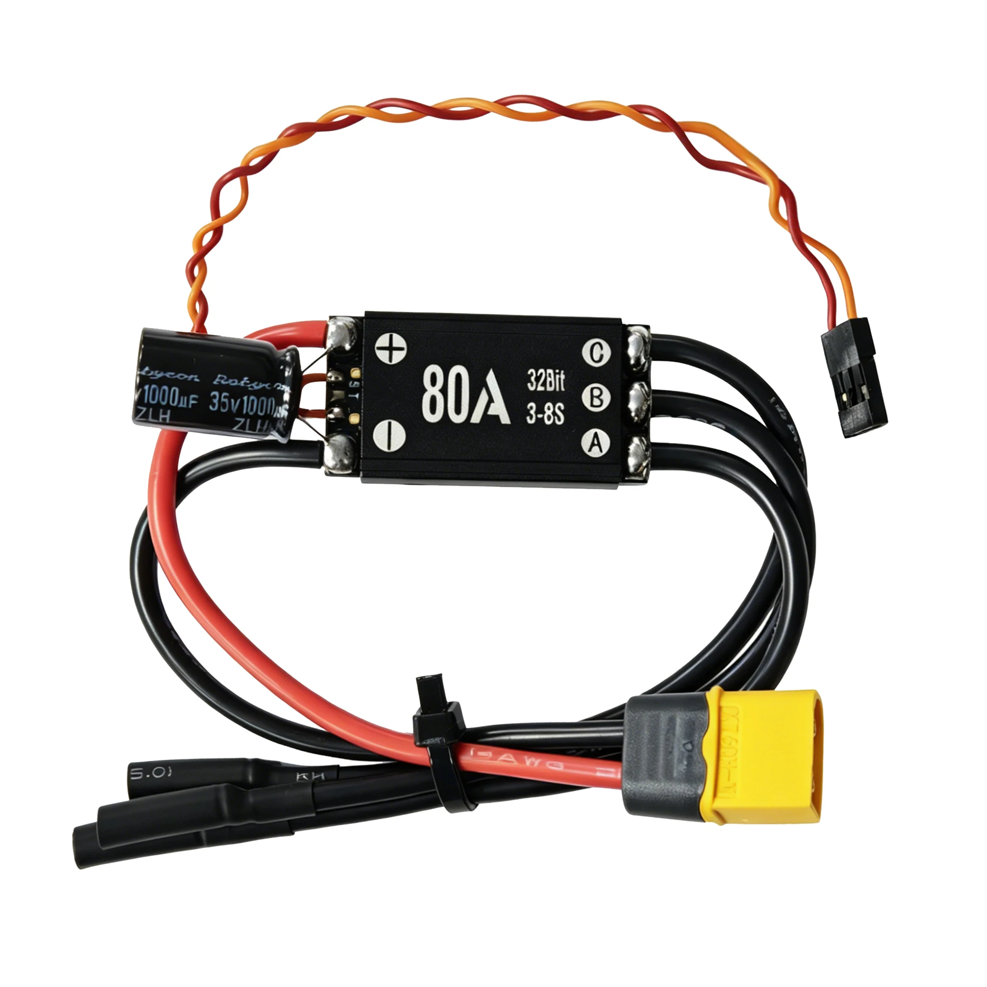 ApisQueen Feather 80A Brushless ESC 8S 32V 2-8S LiPo Electronic Speed Controller for RC Boat Sensorless Motor No BEC