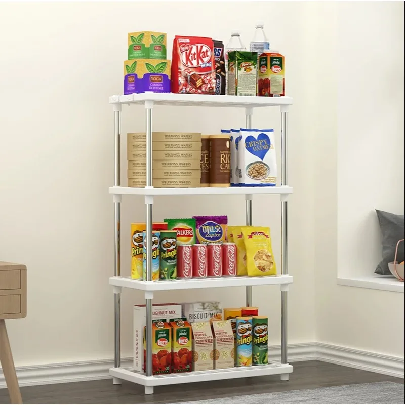 Best Seller 4 Tier Square Multi Layer Storage Rack Freestanding Organizer Shelf For Kitchen Bathroom Snack Clutter